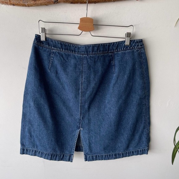 Retro Ralph Lauren Button Front Denim Mini Skirt - Size 14 - Picture 3 of 5